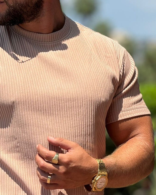 Beige Round Neck Set