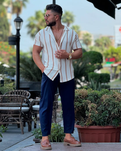 White & Beige Shirt