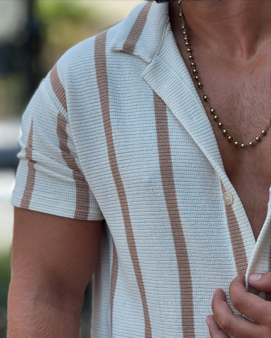 White & Beige Shirt