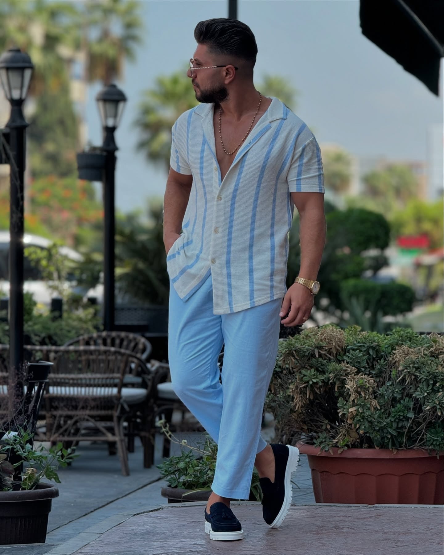 White & Blue Shirt