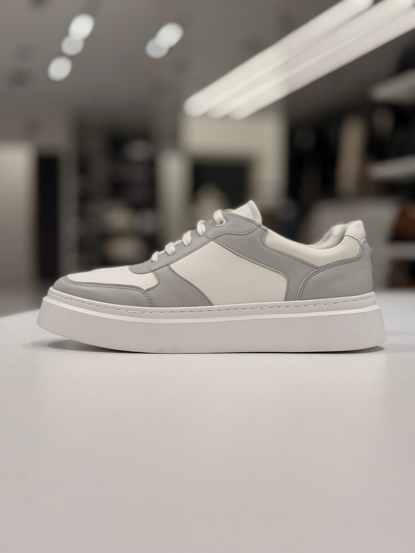 Gray & White Ozero Sneakers