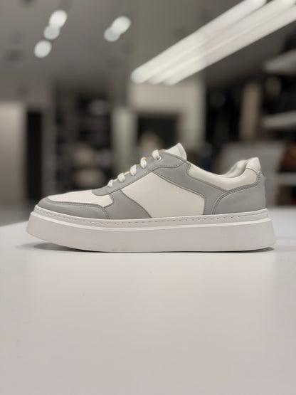 Gray & White Ozero Sneakers