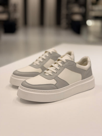 Gray & White Ozero Sneakers
