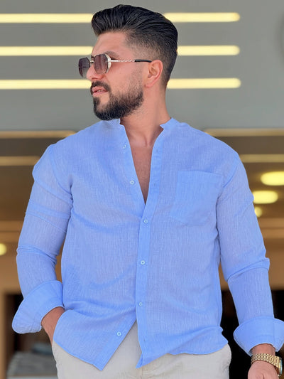 Baby Blue Linen Shirt