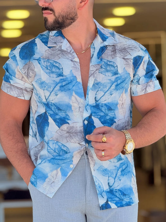 White/Floral Blue Chemise