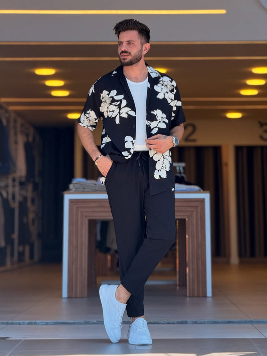 Black & White Floral Shirt