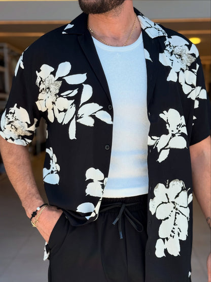 Black & White Floral Shirt