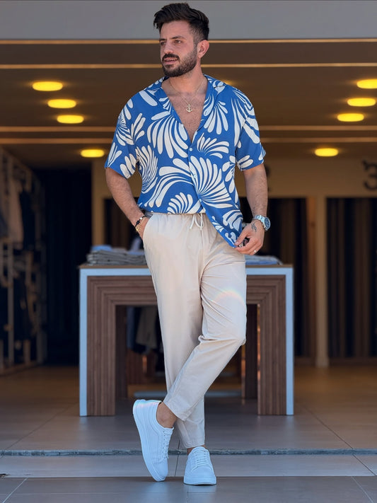 Blue & White Floral Shirt