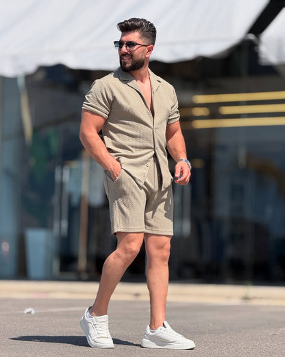 Olive Green Chemise and Shorts Set
