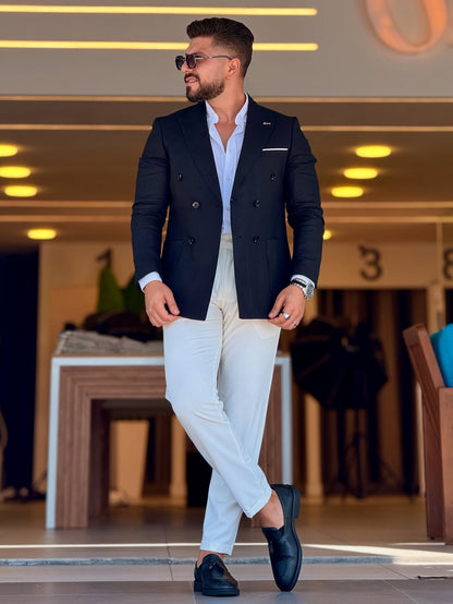 Black Double Button Blazer