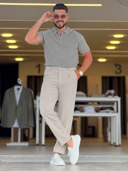 Olive Green Half Zip Polo