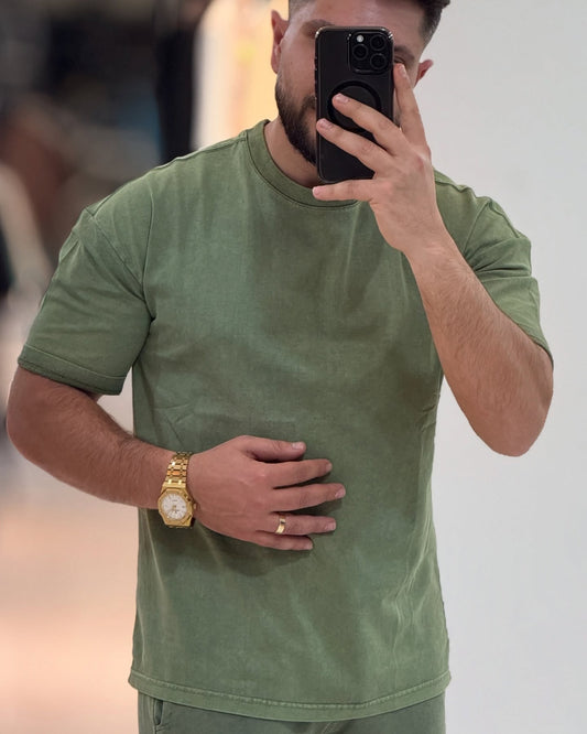 Dark Green Round Neck Set