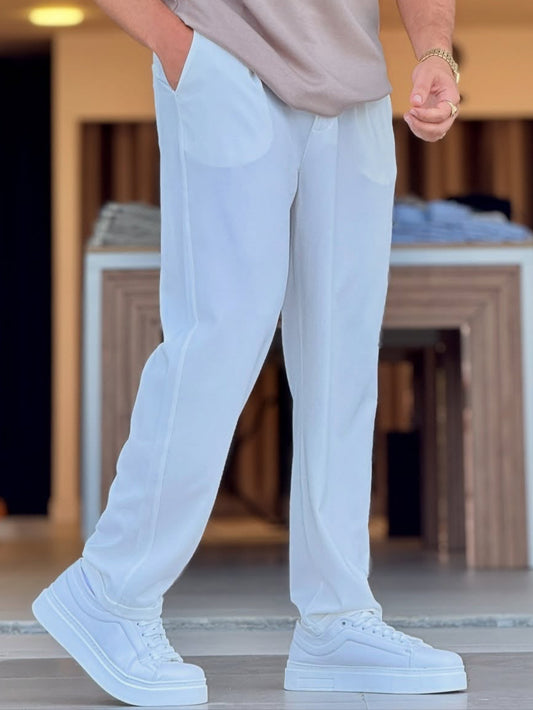White Casual Pants