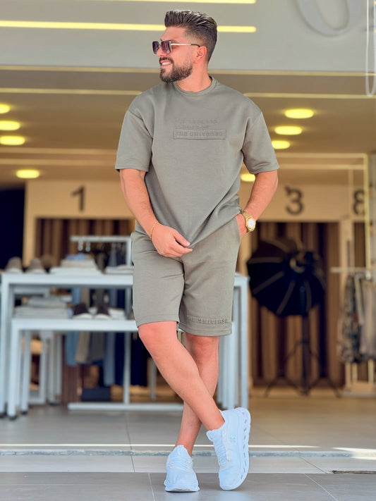 T-Shirt & Short Set In Grey
