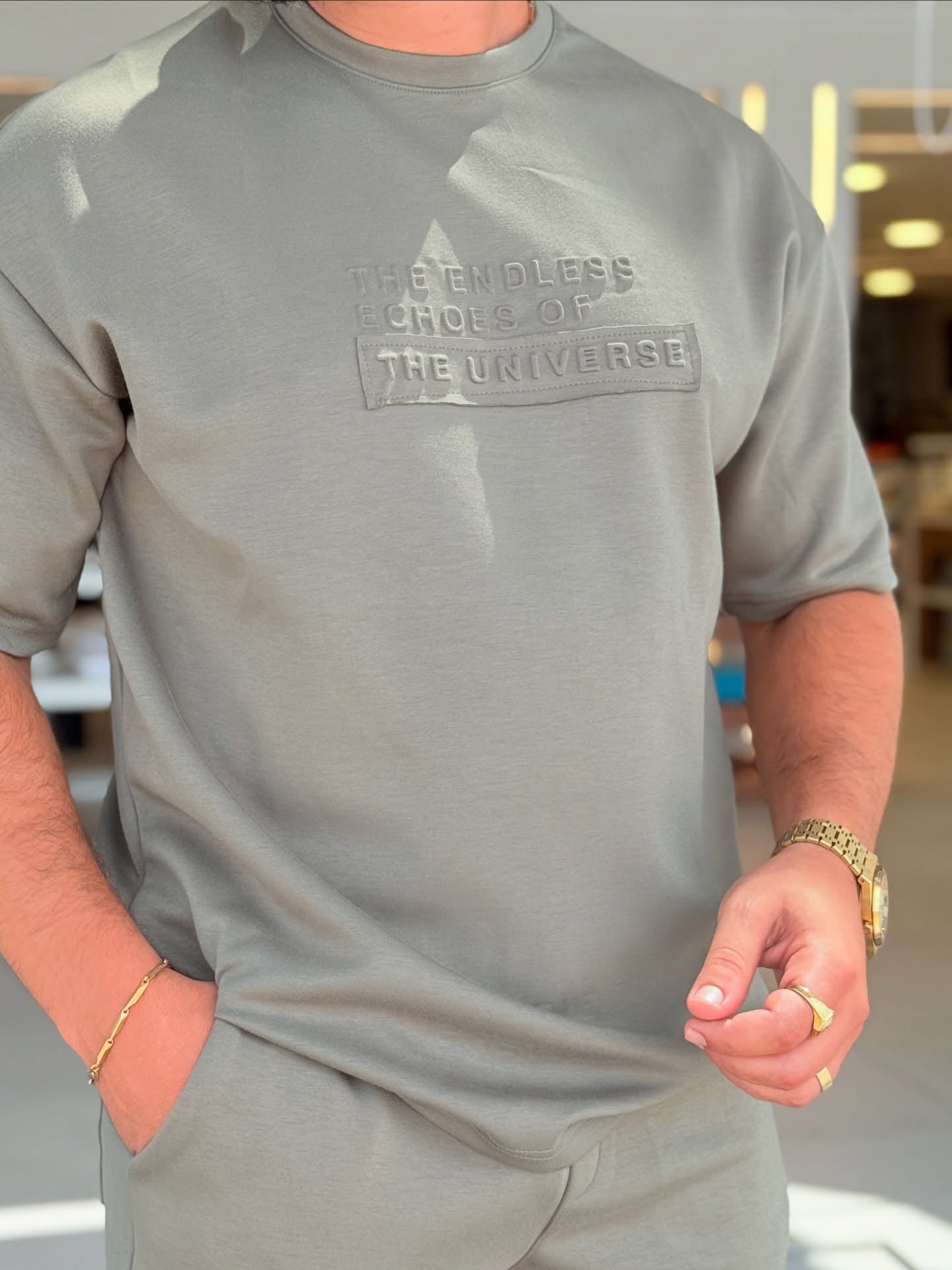 T-Shirt & Short Set In Grey