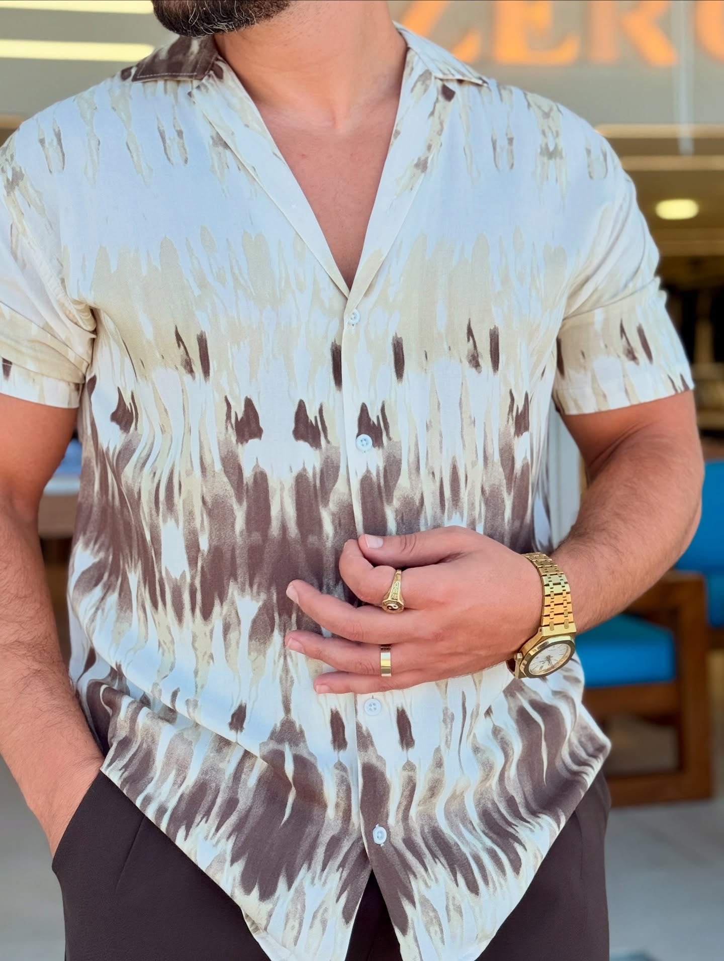 Brown & Beige Shirt