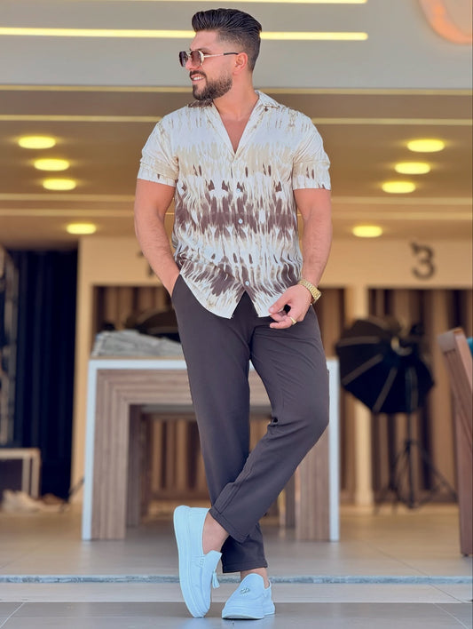 Brown & Beige Shirt