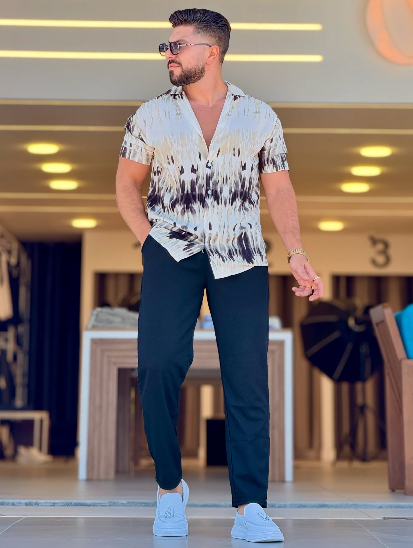 Black & Beige Shirt