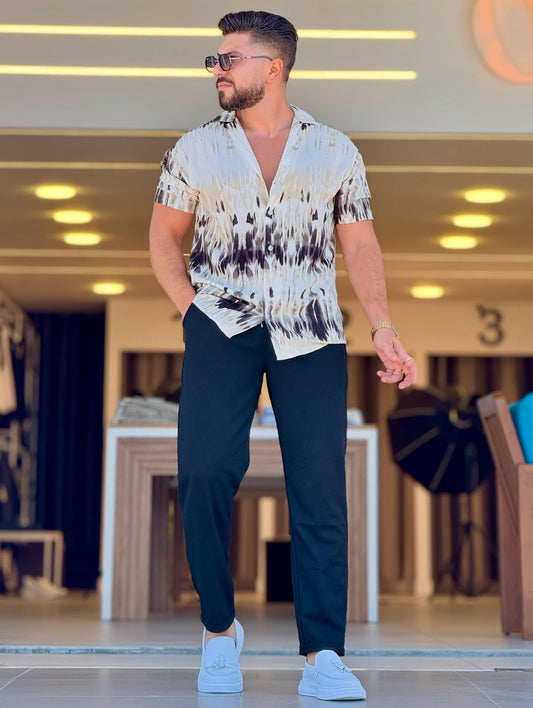 Black & Beige Shirt