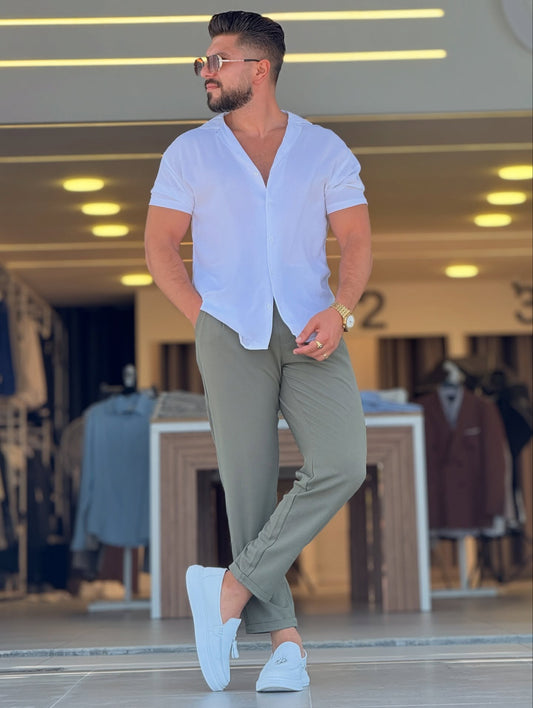 White Half Sleeve Shirt
