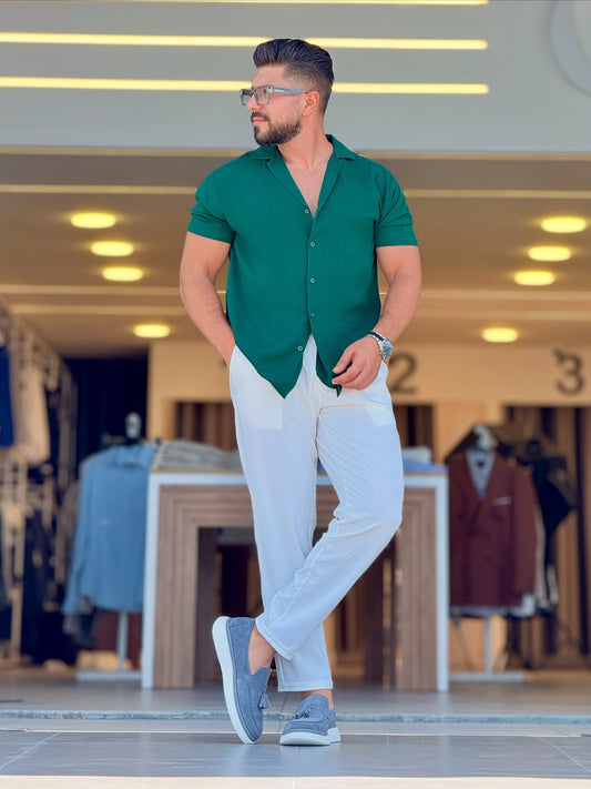 Green Half Sleeve Shirt