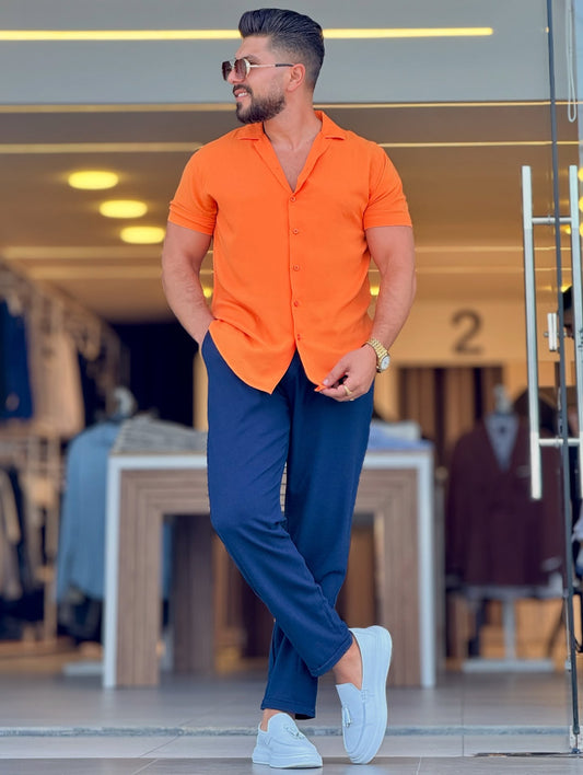 Orange Half Sleeve Shirt