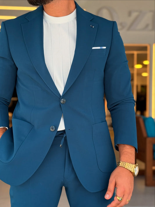 Petroleum Navy Blue Color Suit