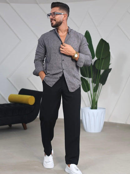 Dark Grey Linen Shirt