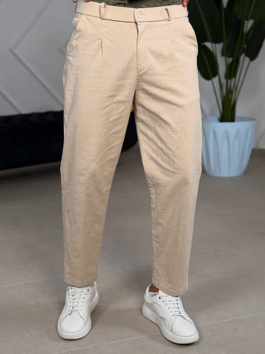 Beige Linen Pant