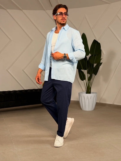 Light Blue Linen Shirt