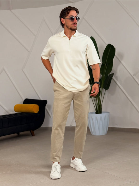 OFF-White Half Zip Polo