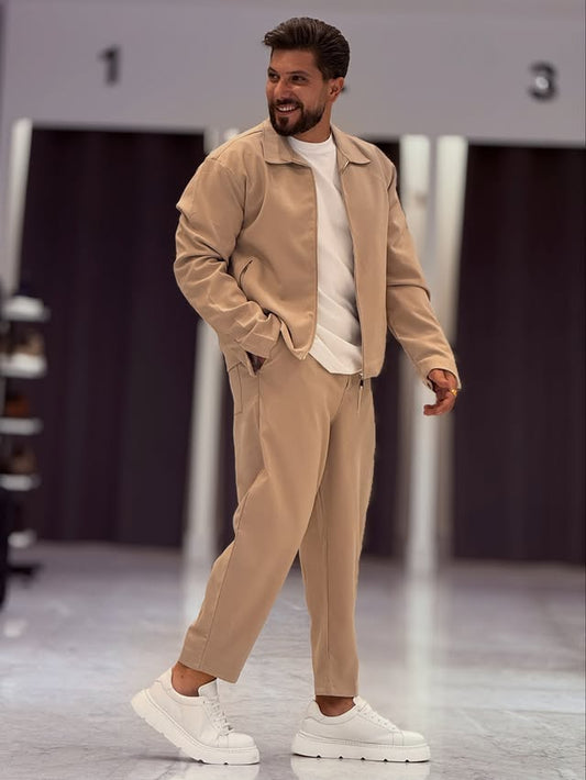 Beige Parachute Chemise Set