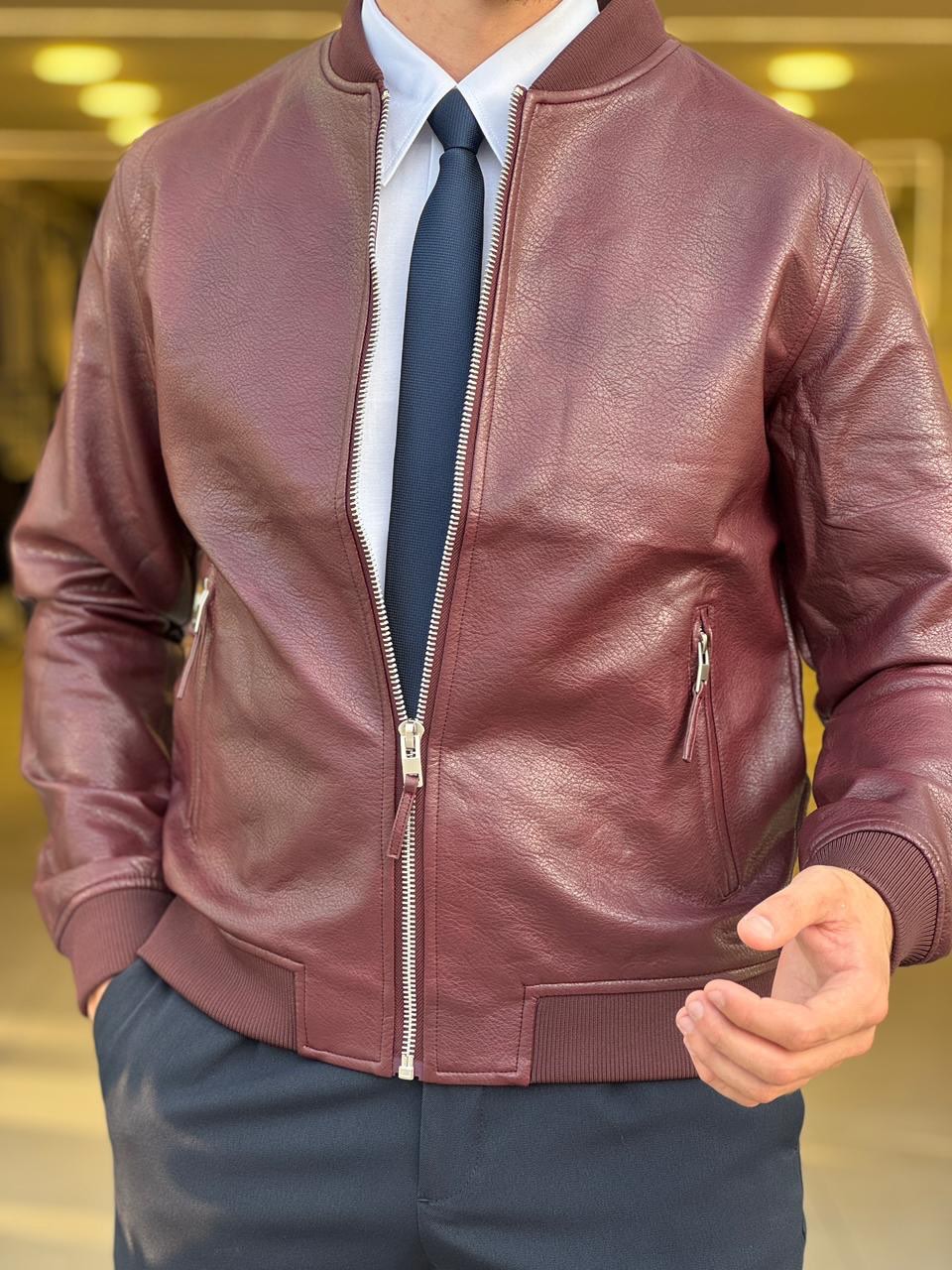 Burgundy Leather Jacket
