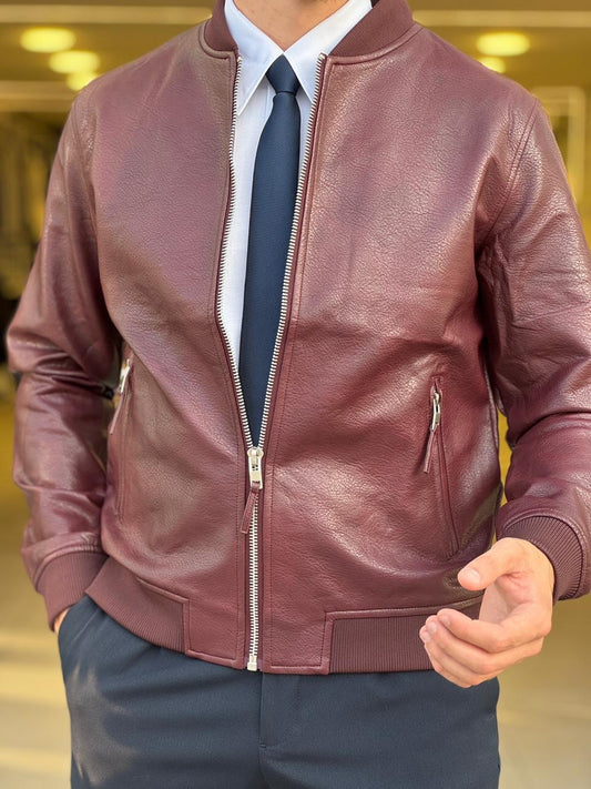 Burgundy Leather Jacket