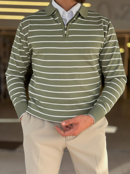 Green Half Zip Polo