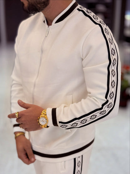 White/Black Patterned Sleeve Set