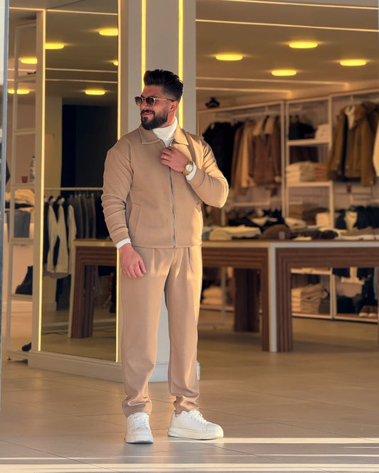 Full Zip Beige Set