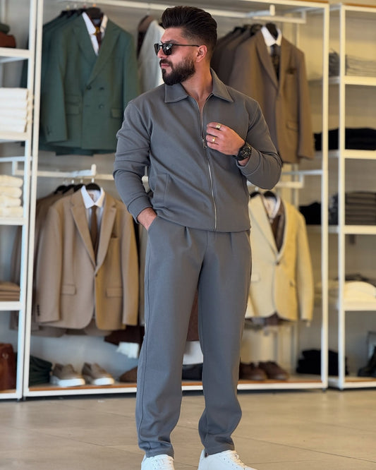 Grey Full Zip Set
