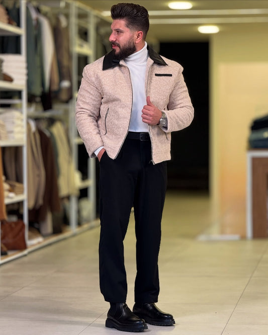 Casual Jacket Fur Neck