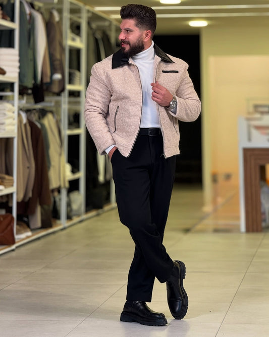 Casual Winter Jacket With Fur Neck