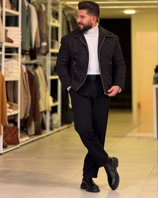 Casual Jacket With Fur Neck