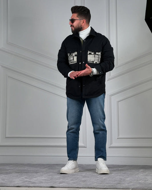 Patterned Jacket in Black
