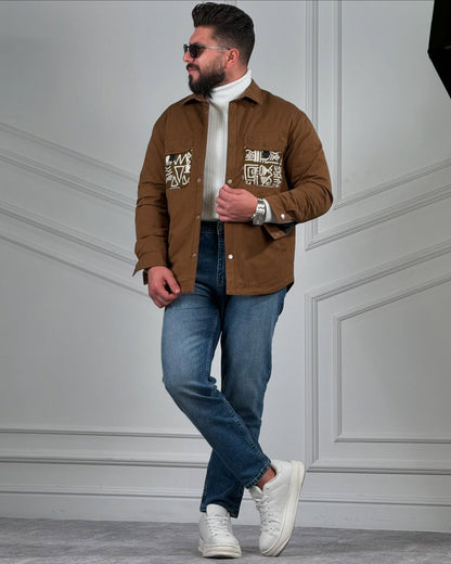 Patterned Jacket in Brown