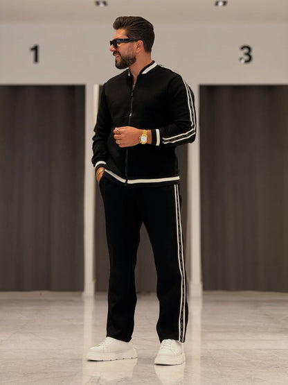 Black/White Patterned Sleeve Set