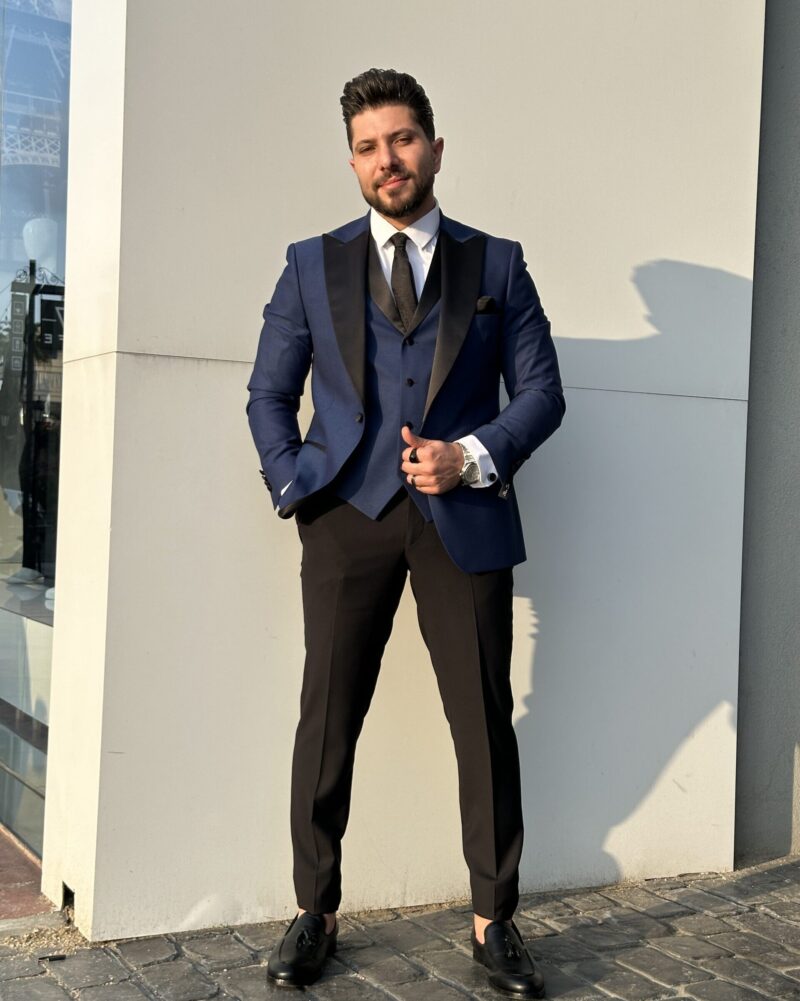 Indigo Tuxedo Peak Lapel Suit