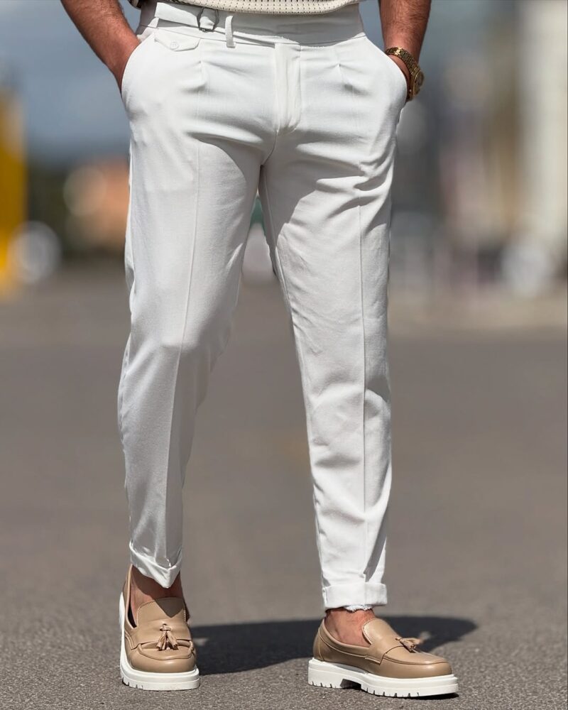 White High-waist pants