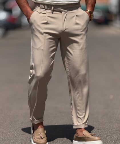 Beige High-waist pants