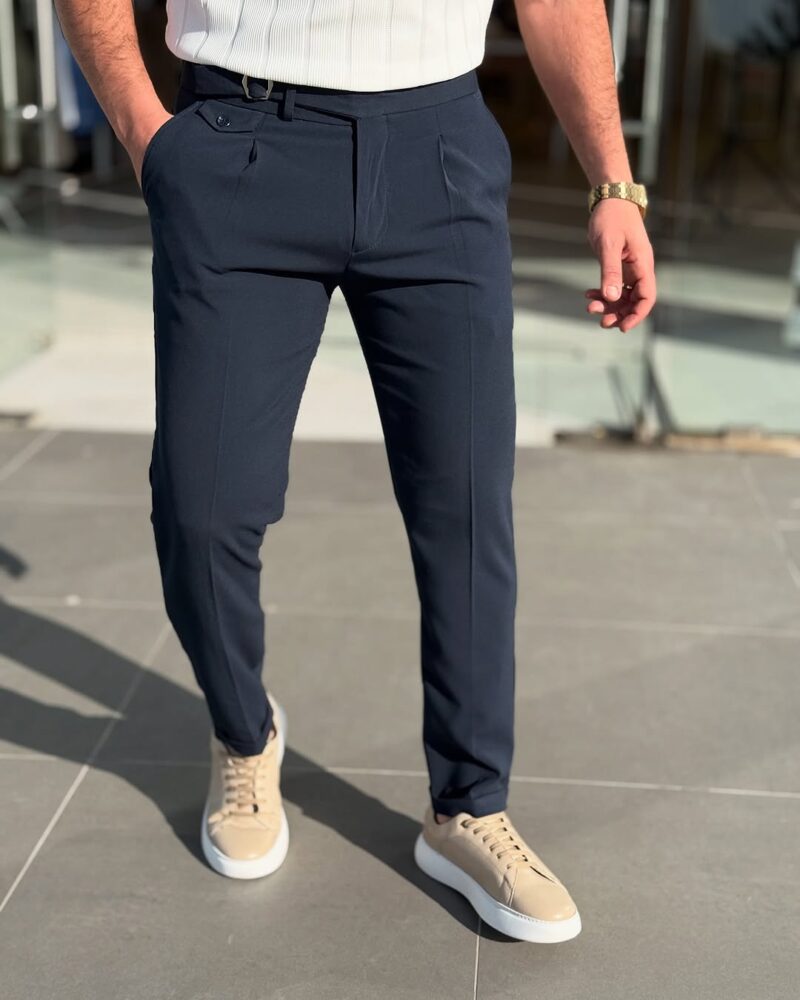 Navy High-waist pants