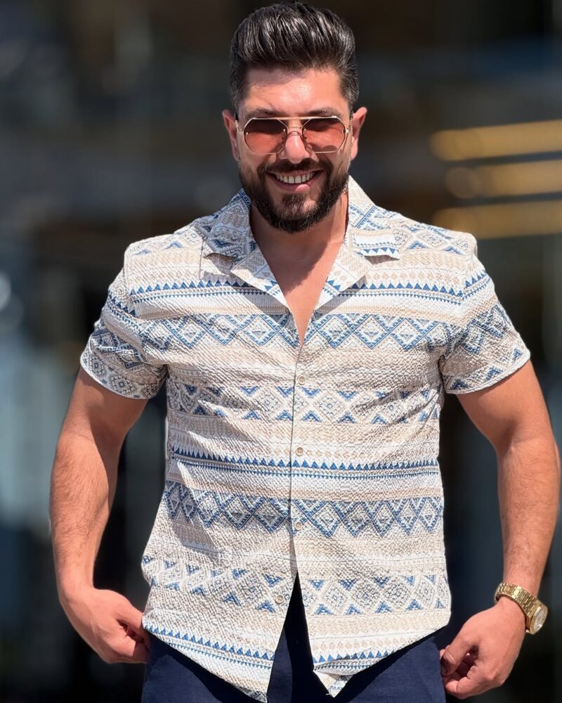 Off-White and Baby Blue Chemise