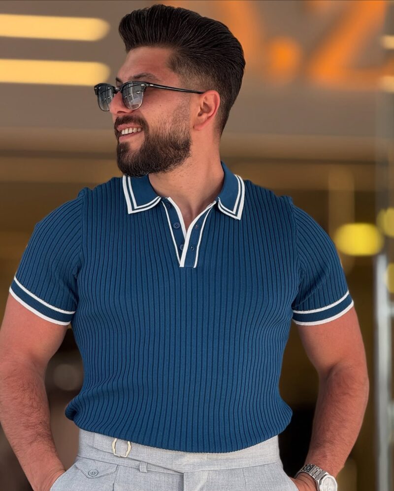 Petroleum with White Polo Neck - Image 2